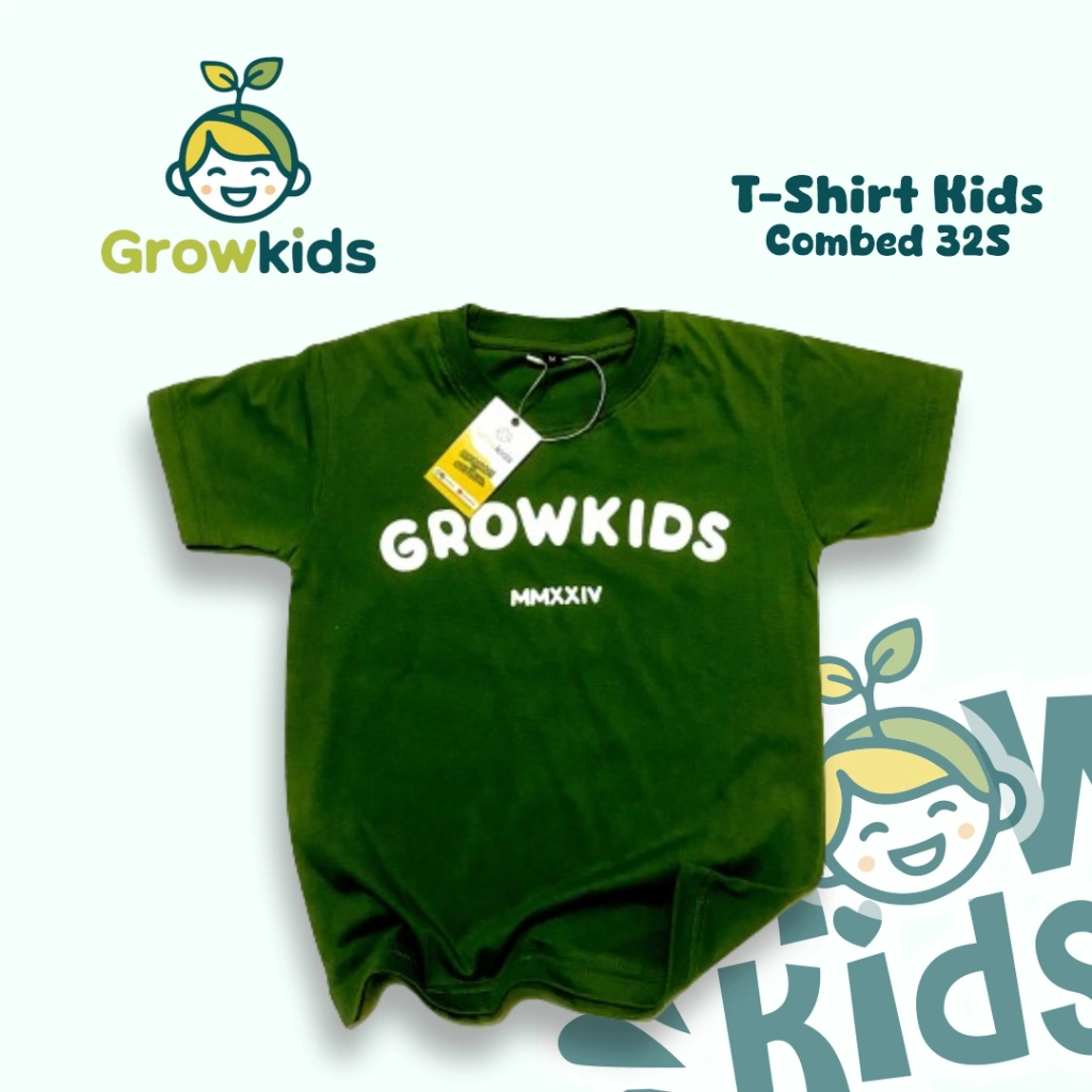 GROWKIDS Kaos Anak Laki-Laki Perempuan Combed 30s Nyaman Lucu Lembut Adem Premium Terbaru 3456789