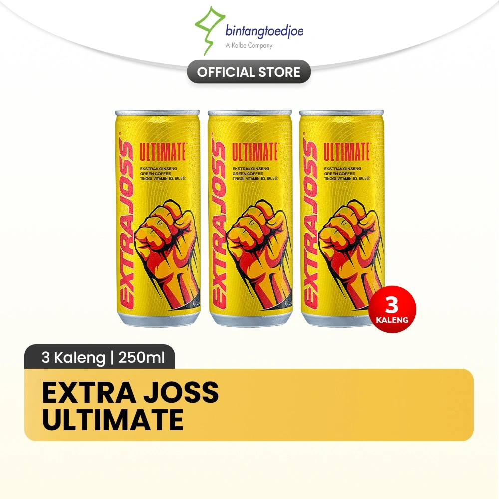 Extra Joss Ultimate 3 Kaleng - Energy Drink, Green Coffee, dan Less Sugar