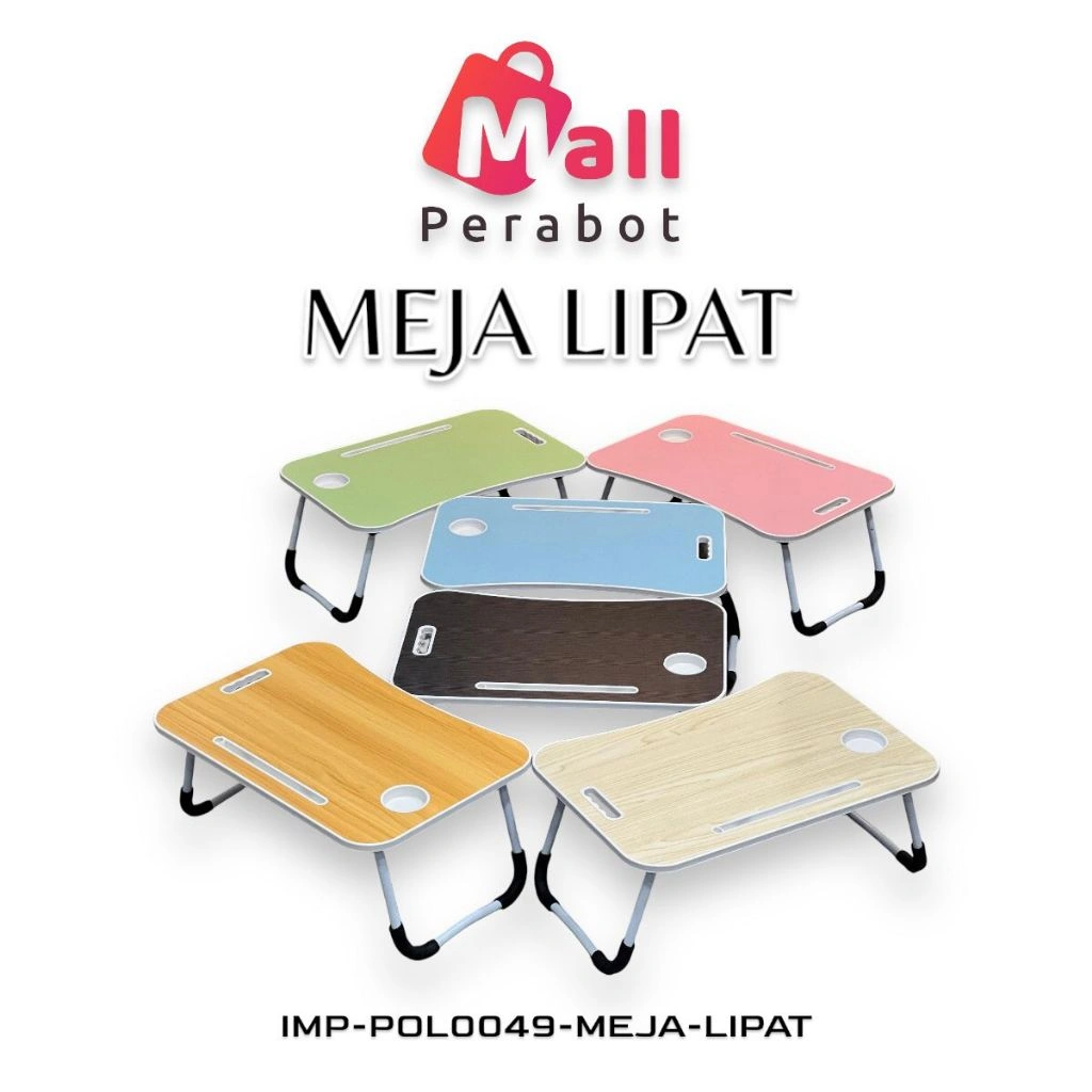 Mall Perabot | Meja Lipat STANDAR Portable | Meja Belajar Anak Multifungsi | Anti Air Karakter dan Polos