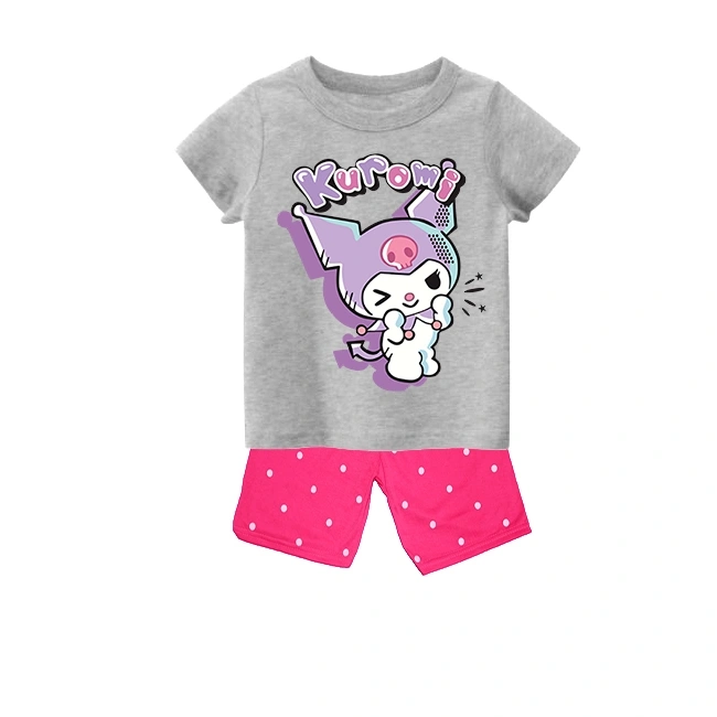 SETELAN BAJU KUROMI ANAK ATASAN PEREMPUAN UNISEX KAOS COTTON POLOS UKURAN 1 Tahun - 14Tahun