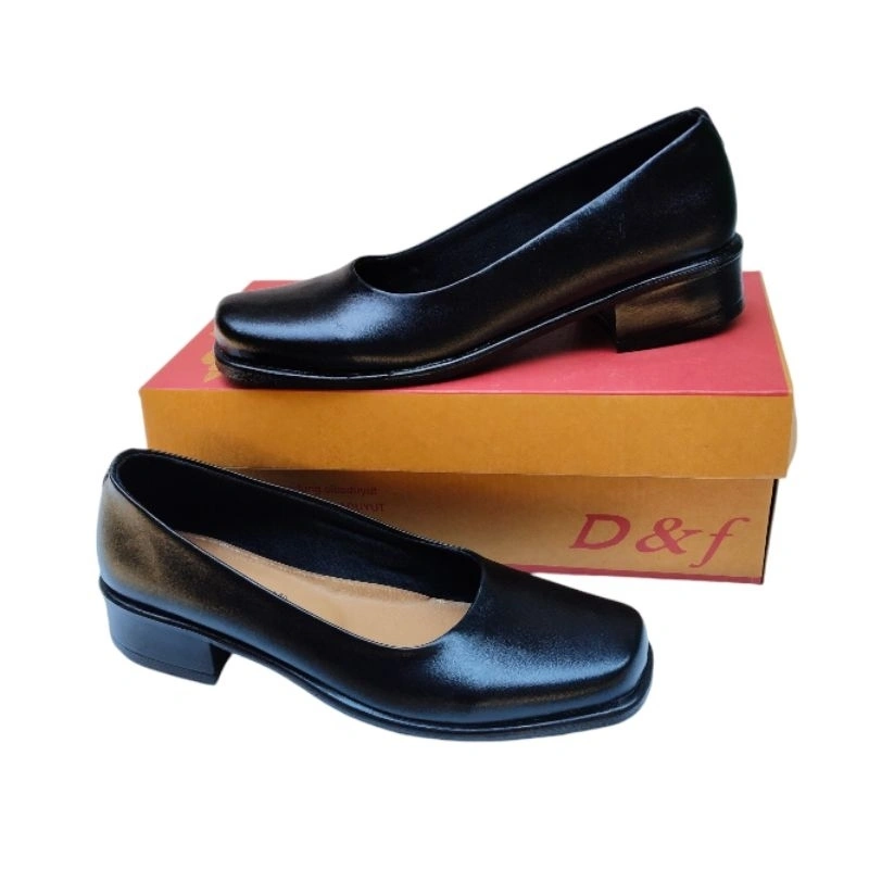 Sepatu Pantofel Wanita Sepatu Kuliah | Sepatu Kerja Kantoran | Sepatu Wanita Hak 3cm Hitam