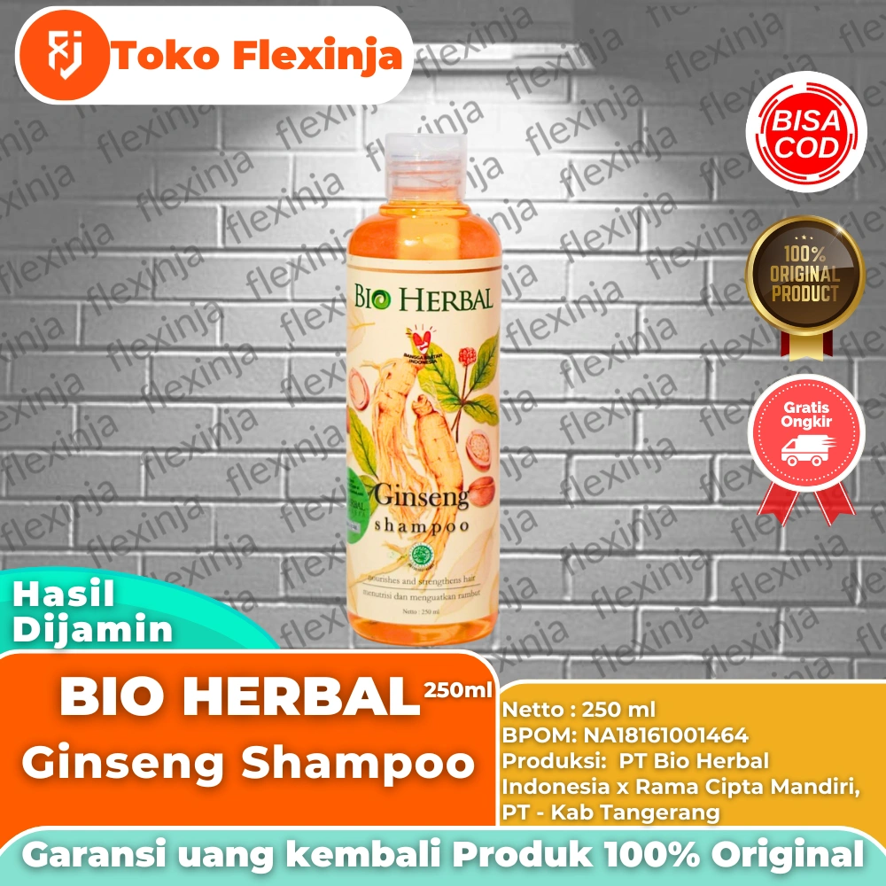 𝗕𝗣𝗢𝗠 Bio Herbal Ginseng Shampoo - Sampo Ginseng Menumbuhkan dan Mengatasi Rontok Ginseng Korea 100% Original