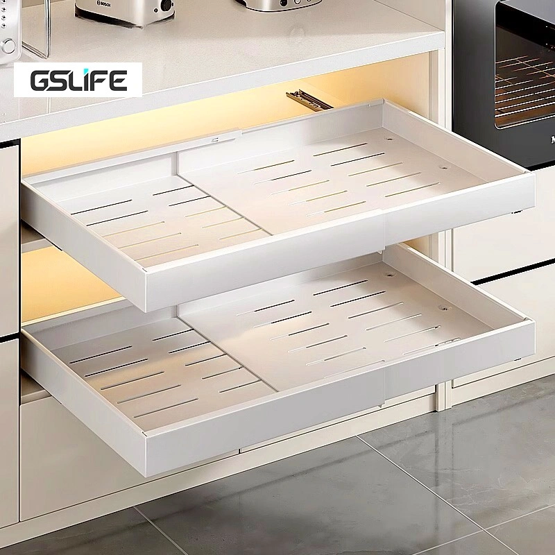 GSLIFE【Dapat Diskalakan】Rak Piring Tarik Rak Laci Untuk Kabinet Rak Bumbu Tarik Keluar Rak Dapur Serbaguna