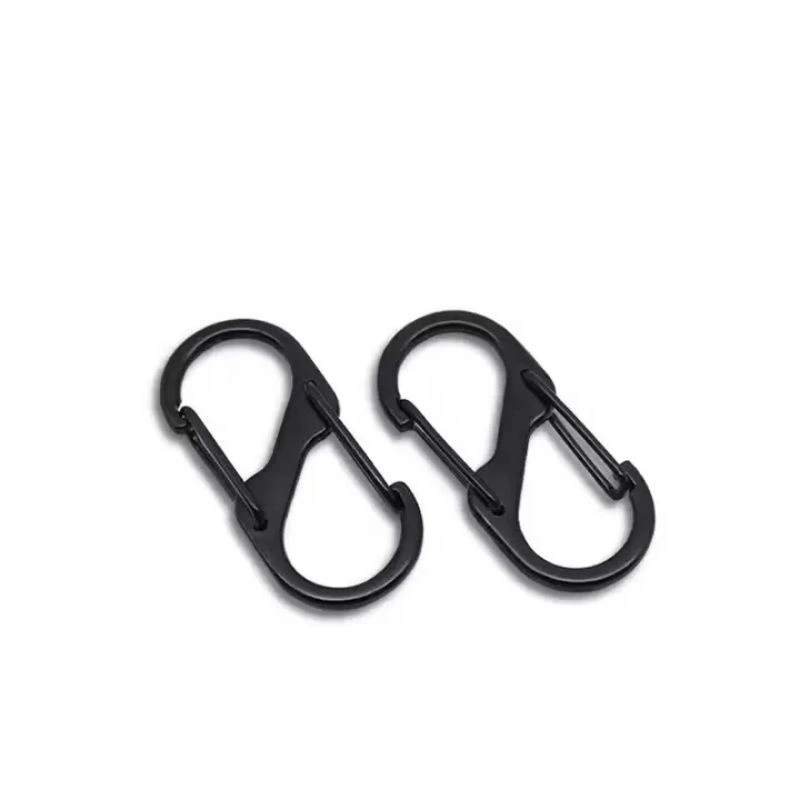 Carabiner / Hook bentuk  8 / S black untuk gantungan kunci / gantungan TWS / gantungan Tas  Size Medium