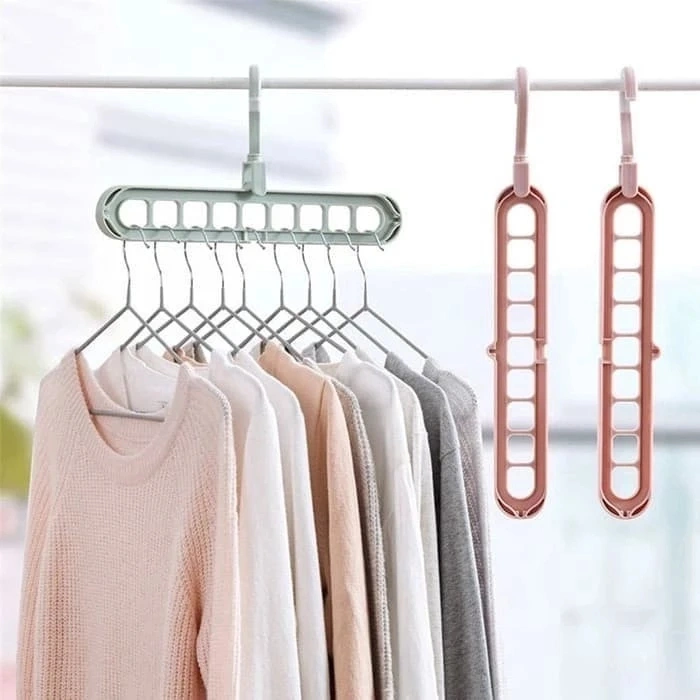 PROMO - Gantungan Baju 9 Lubang Magic hanger 9in1 Hanger Baju Ajaib 9 Lubang Pakaian Lemari 360 Derajat Magic Hanger Serbaguna/ Gantungan Baju Hanger /Gantungan Baju 9IN1 / Magic Hanger Celana Jilbab Handuk Syal Dasi Sapu Tangan 9 Susun Lemari