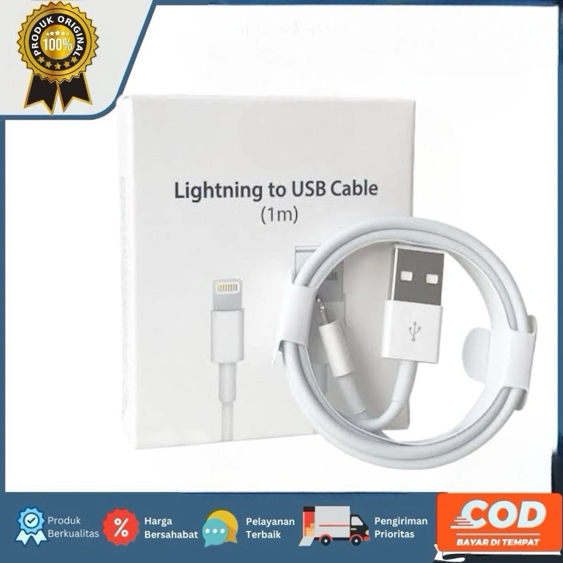KABEL DATA USB LIGHTNING CABLE 1M 5 6 7 8plus X XR 11-14PROMAX FAST CHARGING ORIGINAL 100%