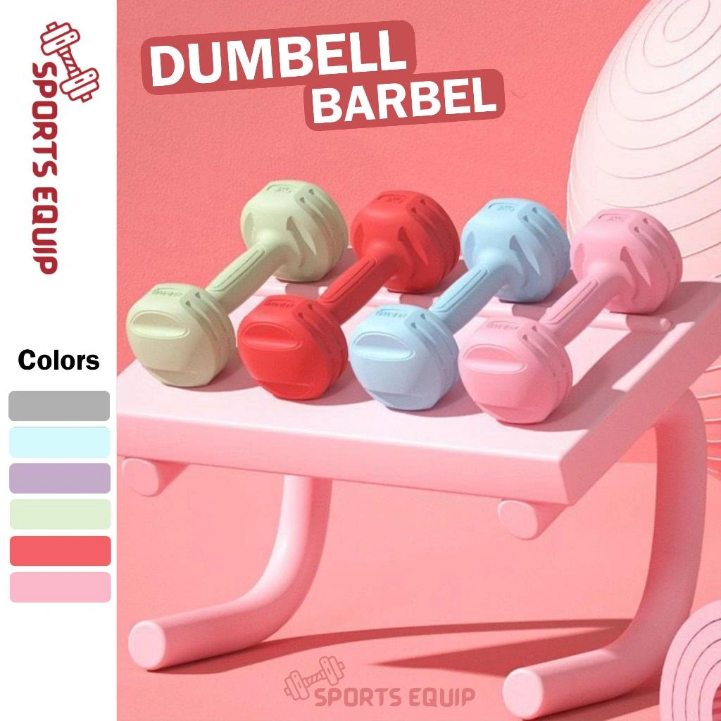 S.E - Dumbell Anti Slip Barbel SEPASANG SE004 - 1KG / 2KG / 3KG Gym Fitness Wanita bahan PE