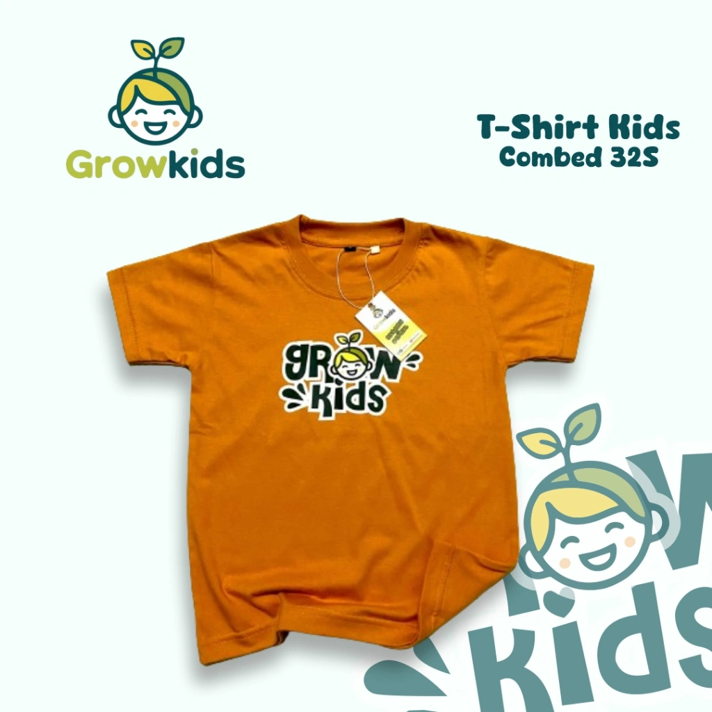 GROWKIDS Kaos Anak Laki-Laki Perempuan Combed 30s Nyaman Lucu Lembut Adem Premium Terbaru 3456789