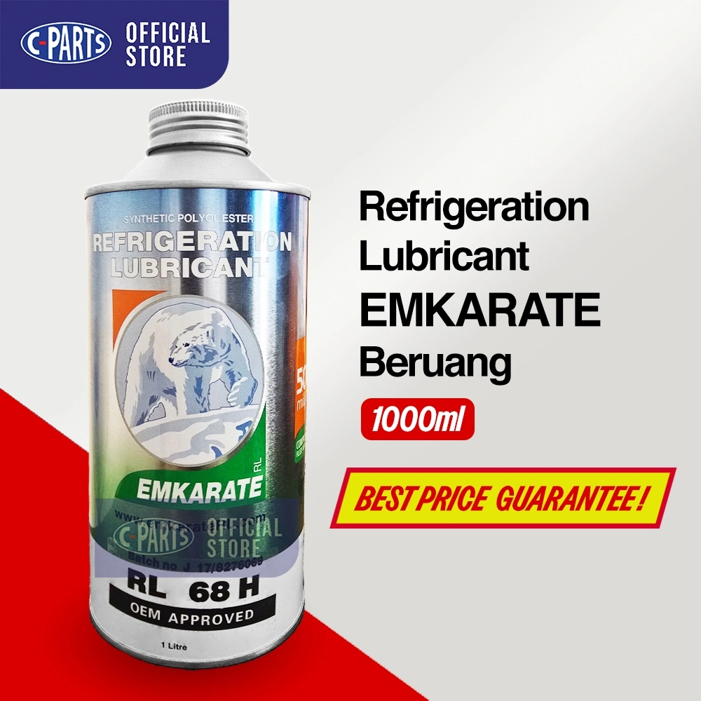 Oli Kompresor AC Mobil EMKARATE / BERUANG Kaleng Rl 68 H 1 Liter Refrigeration Lubricant