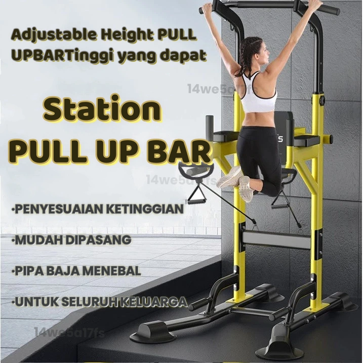 Pull Up Bar Multi-Function Power Tower Adjustable Height Pull up Stasiun Dip Bar Pull Up Stand untuk Peralatan Latihan Kekuatan Gym Rumah Menara Daya
