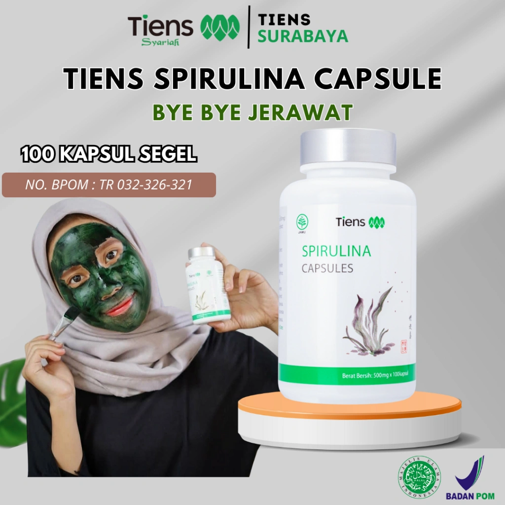 PROMO Masker Spirulina Tiens Ori Solusi untuk Wajah Berjerawat