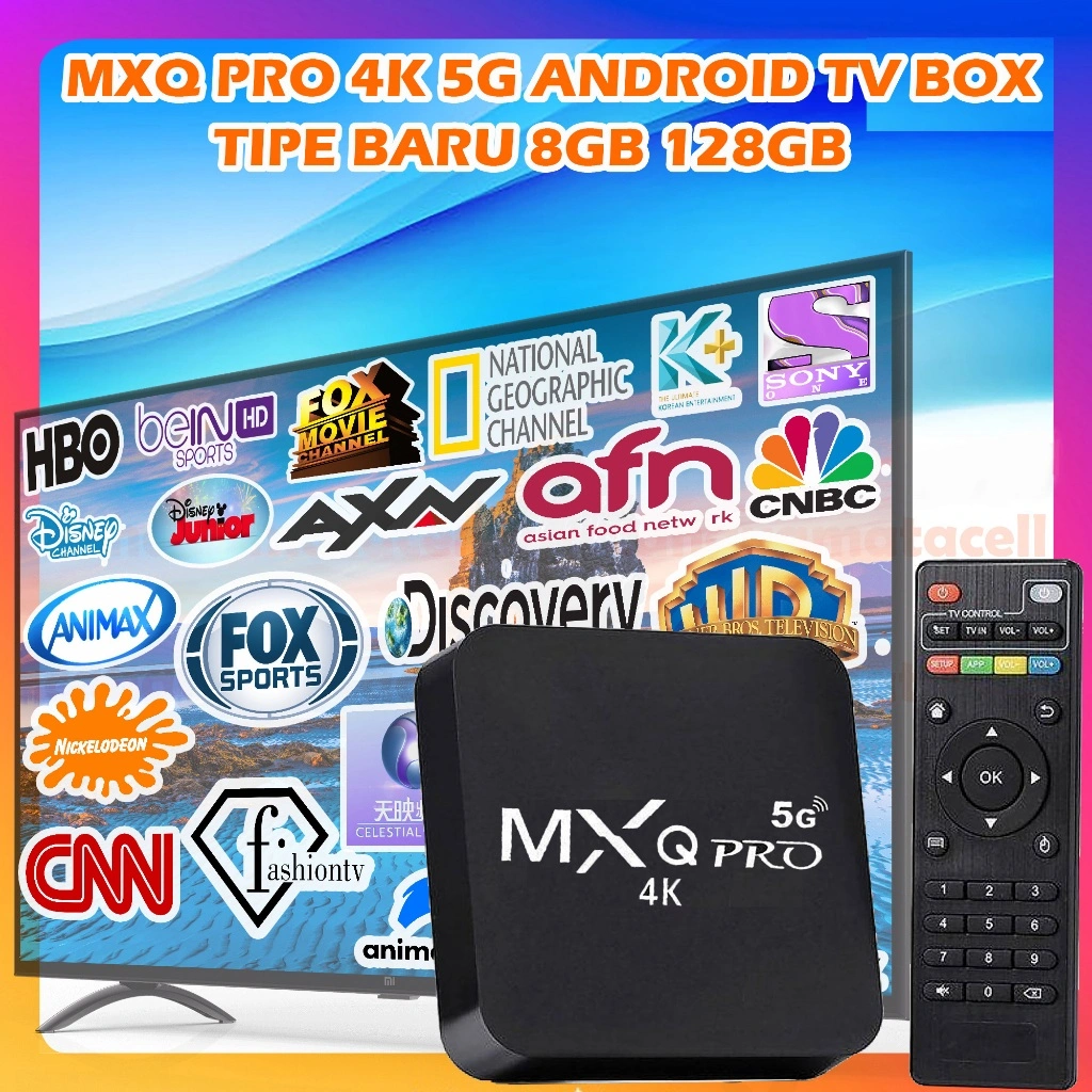 FULL CHANNEL MXQ Pro 4K Box Stick  5G Movie Android TV Box Smart TV STB Set Top Box DVB T2