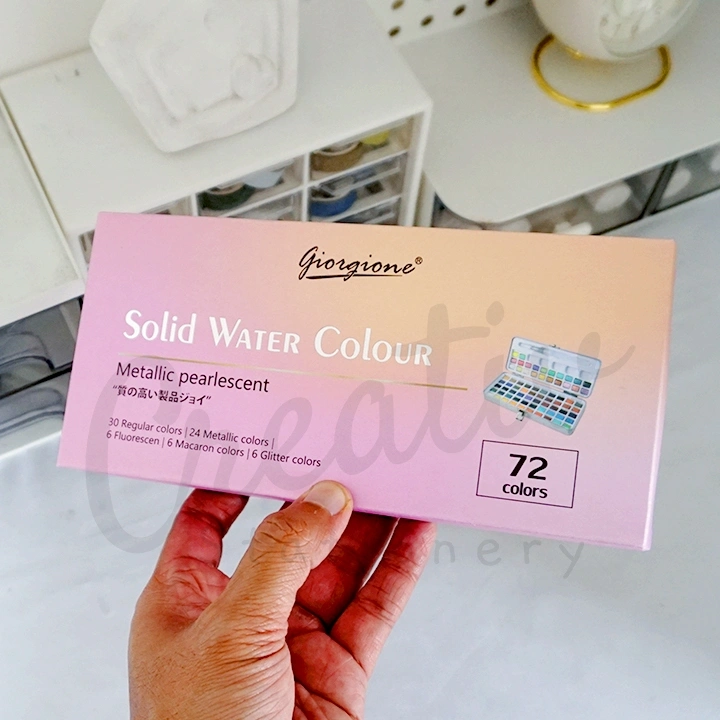 Giorgione Solid Water Colour Metallic Pearlescent 72 Warna G-ZG72 Cat Air Padat Premium Pemula & Profesional