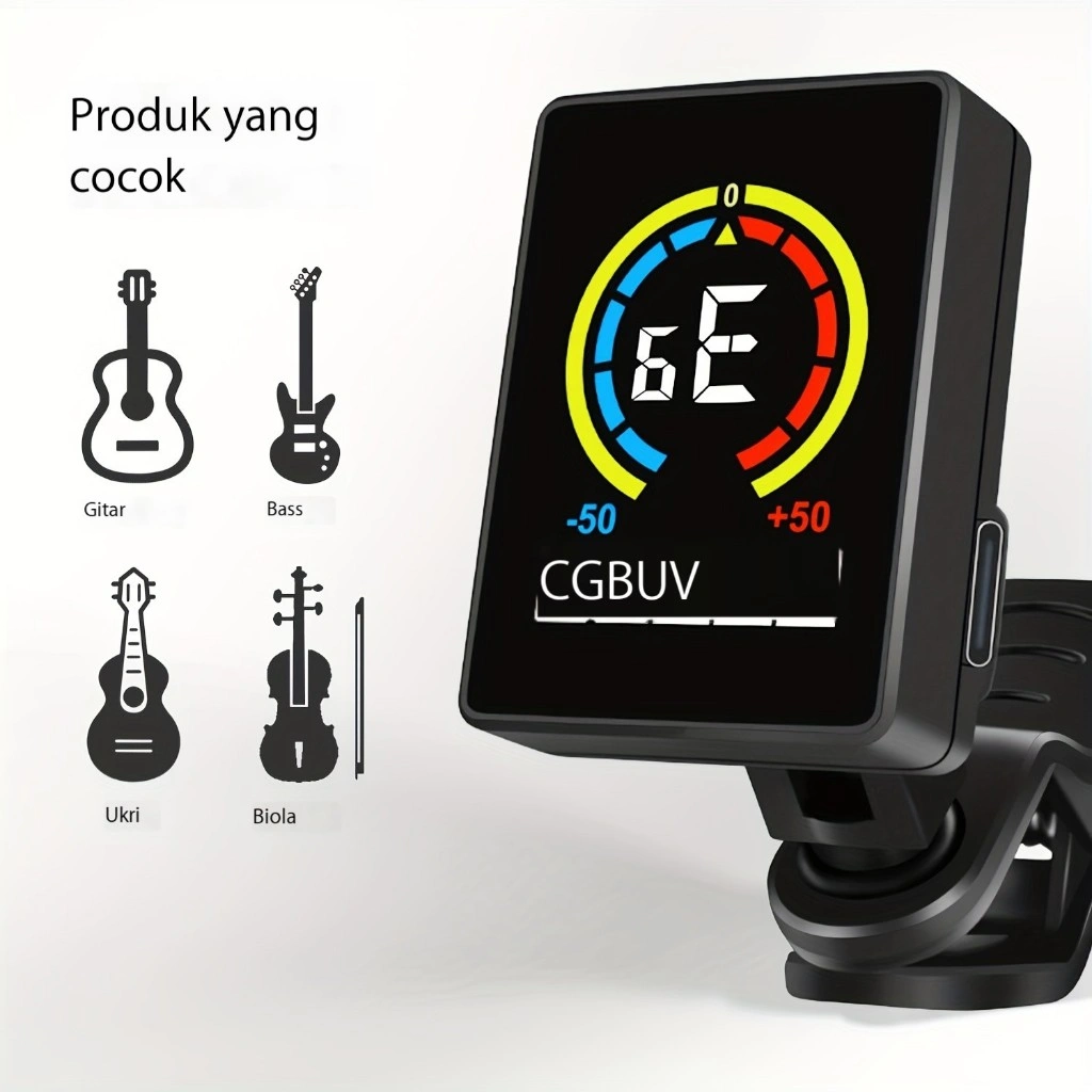 Tuner Gitar, Isi Ulang untuk Gitar Bass Ukulele Biola Cocok untuk Profesional atau Pemula