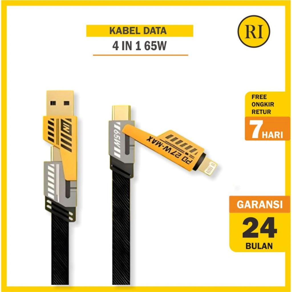 Kabel Data RIOGO 4IN1 27W + 67W Metal Fast Charging