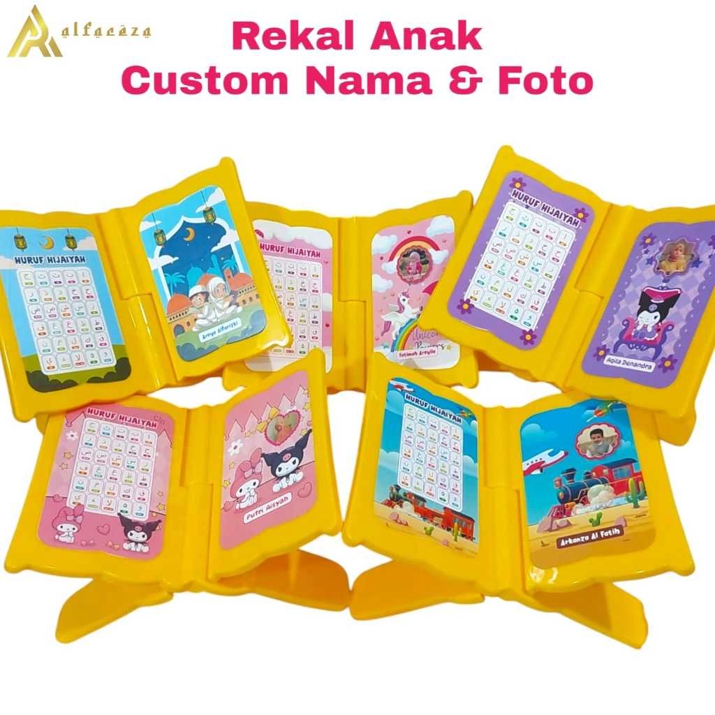 Alfareza - variasi 2 Rekal Meja Lipat Alas ngaji anak custom, bahan plastik kuat, anti air, tanpa PO