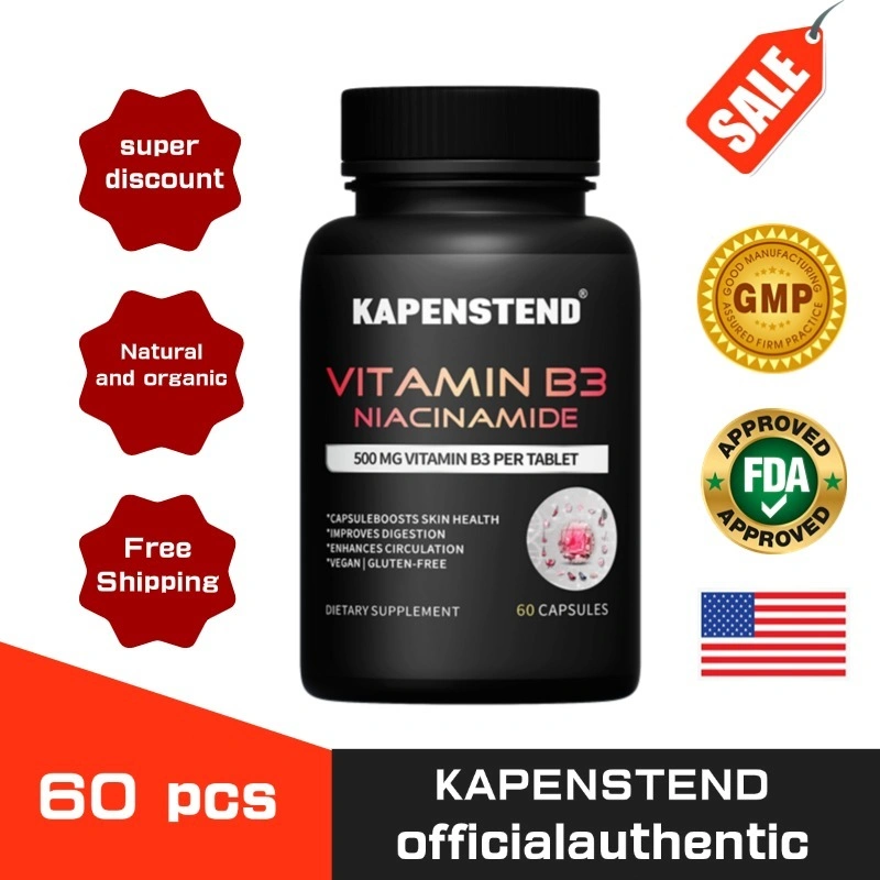 Vitamin B3 Niacinamide, 500 mg per porsi, tidak perlu dibilas, mendukung produksi kulit, saraf, dan energi