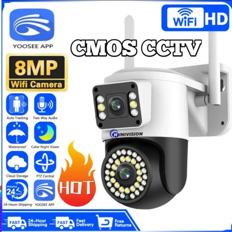 New IP Camera Double Lens Yoosee Outdoor Waterproof PTZ Speed Dome
