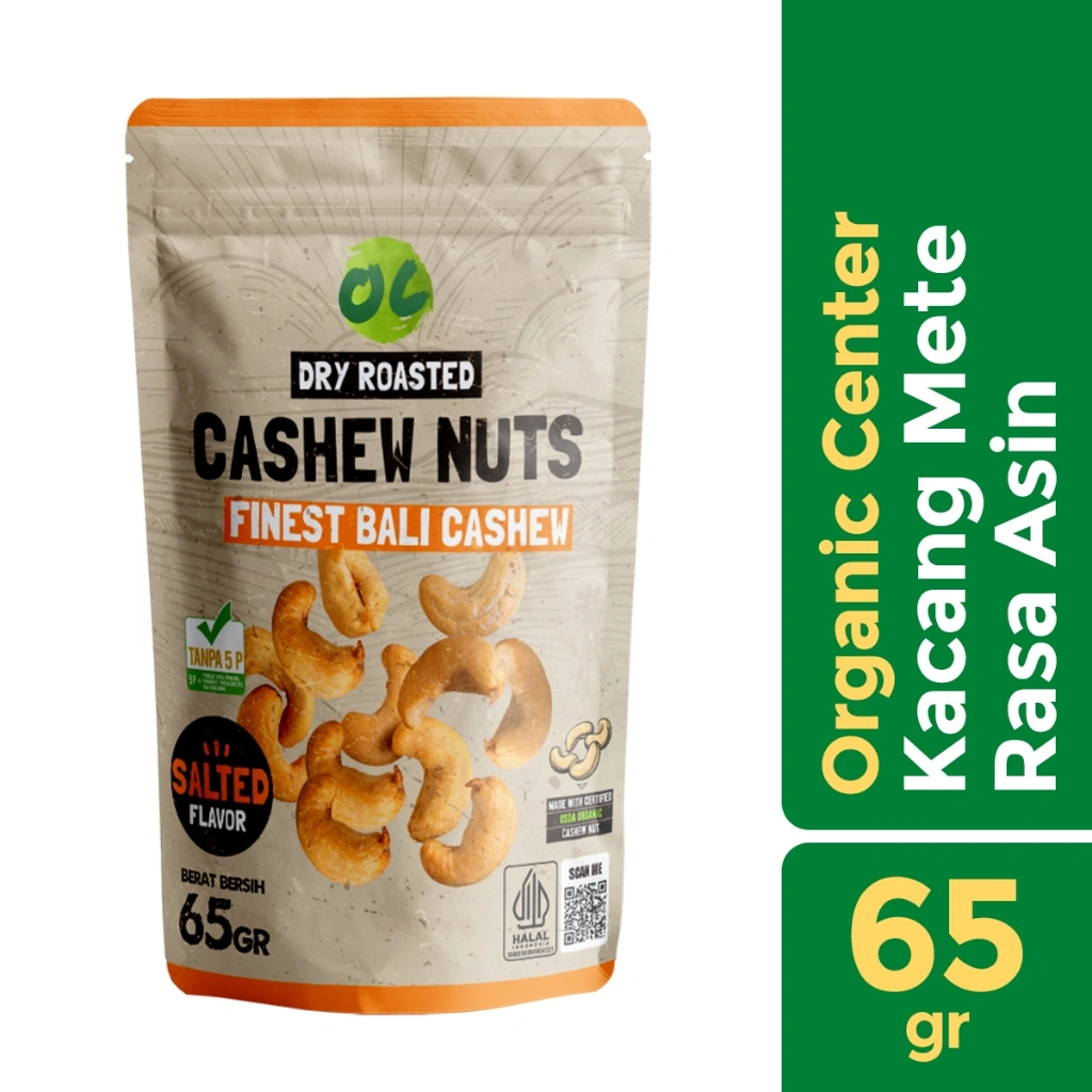 Organic Center - Cashew Salted 65gr - Cashew Nuts - Kacang Mete - Cemilan - Snack