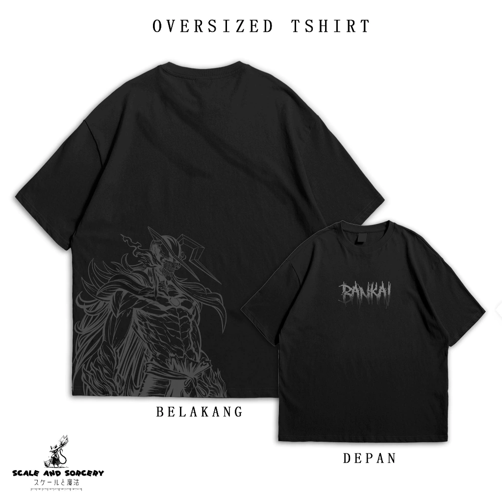 SCALE AND SORCERY Tshirt Kaos Pria Anime Bleach Oversized Ichigo Hollow BL-02