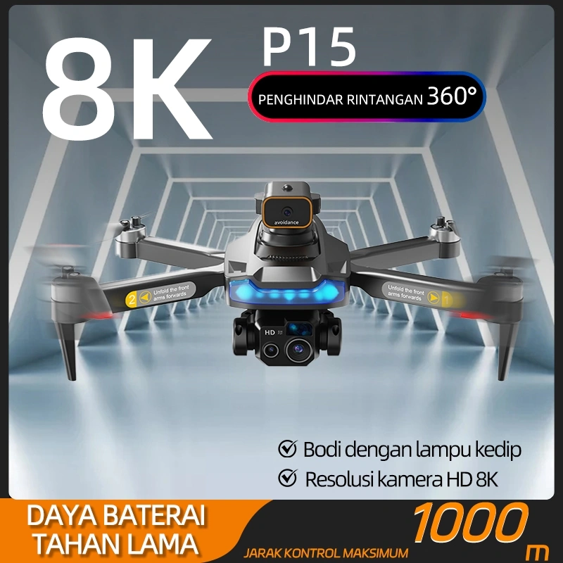 P15 Drone kamera jarak jauh fotografi udara profesional murah dual camera drone premium laki-laki pria ulang tahun kado hadiah