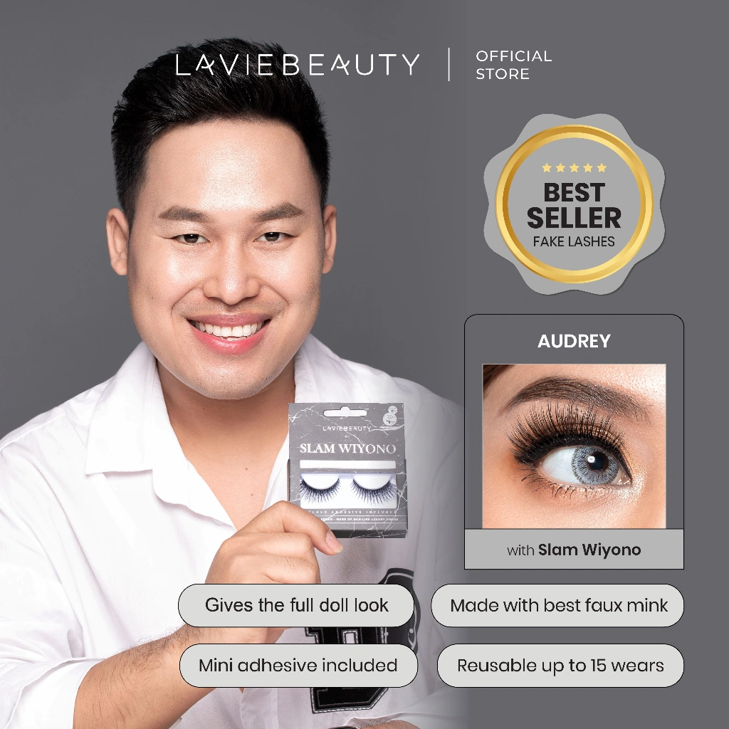 Lavie Beauty X Slam Wiyono Audrey Bulu Mata Palsu Natural Eye Glam Look With Natural Hair Lashes