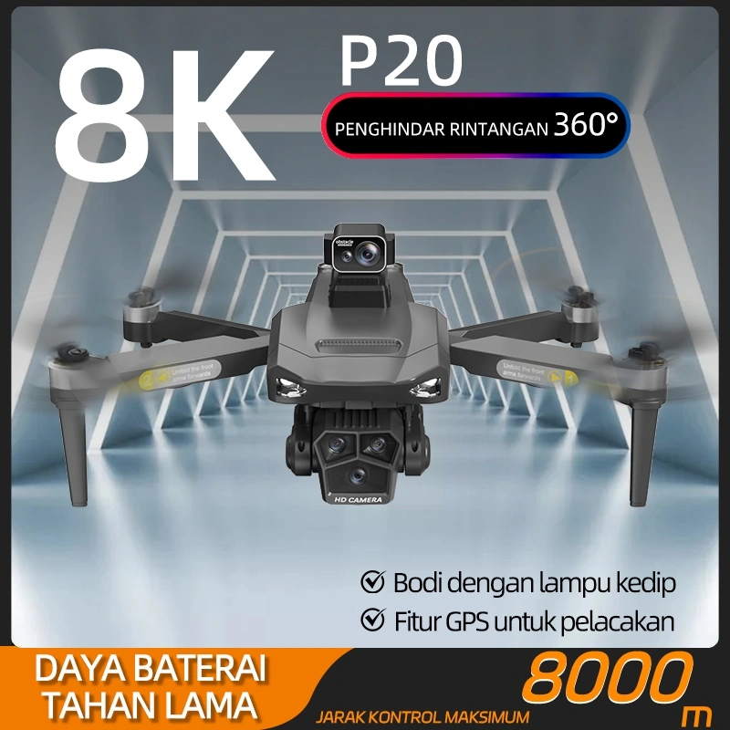 P20 GPS Drone kamera jarak jauh fotografi udara profesional murah dual camera drone premium laki-laki pria ulang tahun kado hadiah