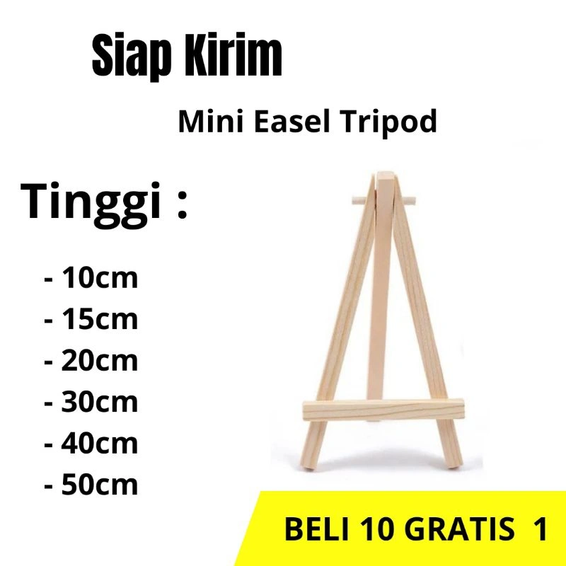 Mini Easel Stand Tripod Kayu Holder Mini Wooden Easel 10cm-50cm Sandaran Hp Kanvas Lukis Stand Foto