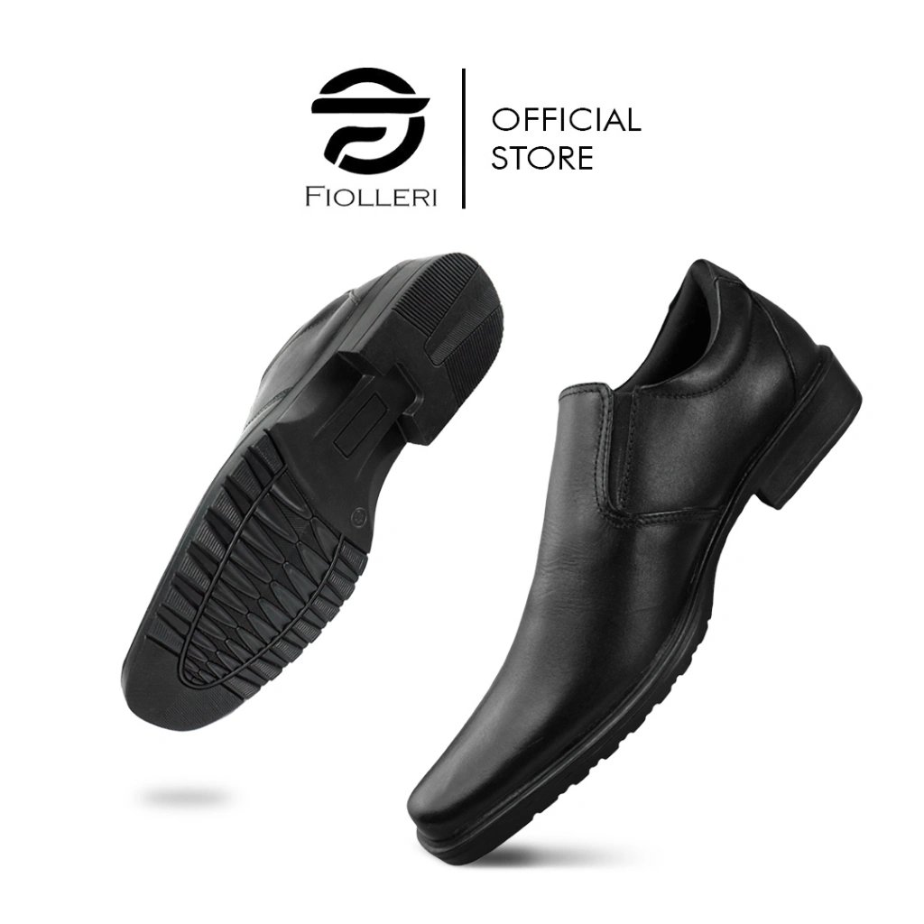 FIOLLERI Sepatu Pantofel Pria Hitam Sepatu Formal Kerja Kantor CGNG 409 Black