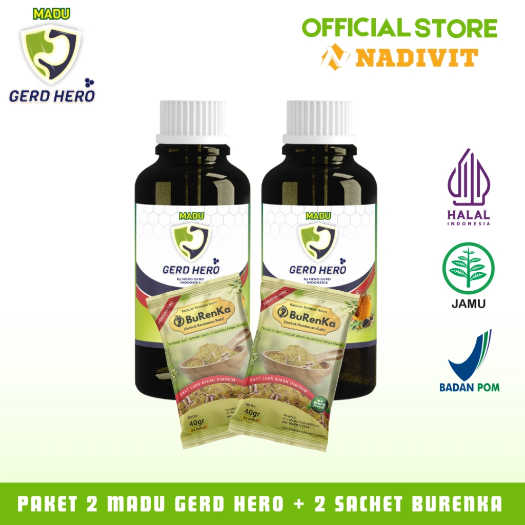Paket 2 Botol Madu Gerd Hero & 2 Sachet Burenka