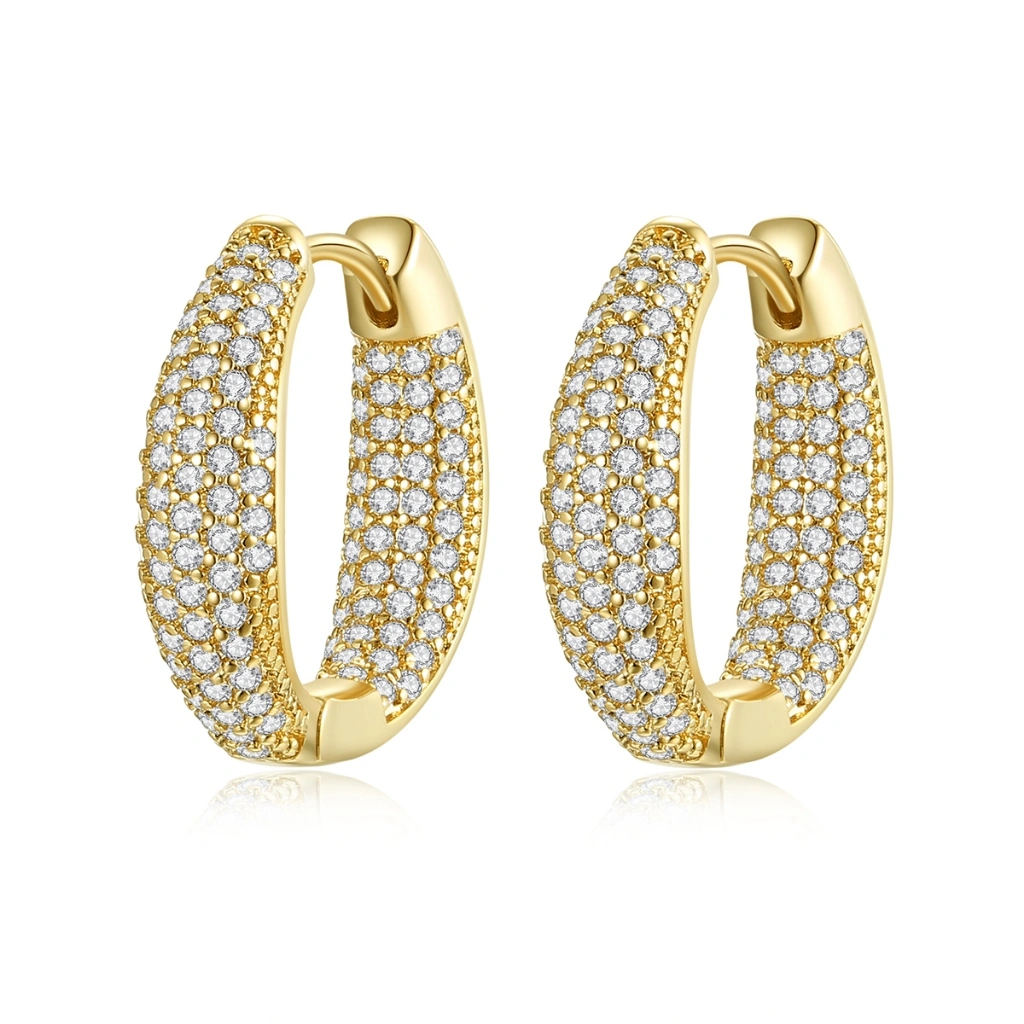 Kke Aksesori Fashion Anting Menjuntai Berlian Titanium Emas 18k Wanita GD095