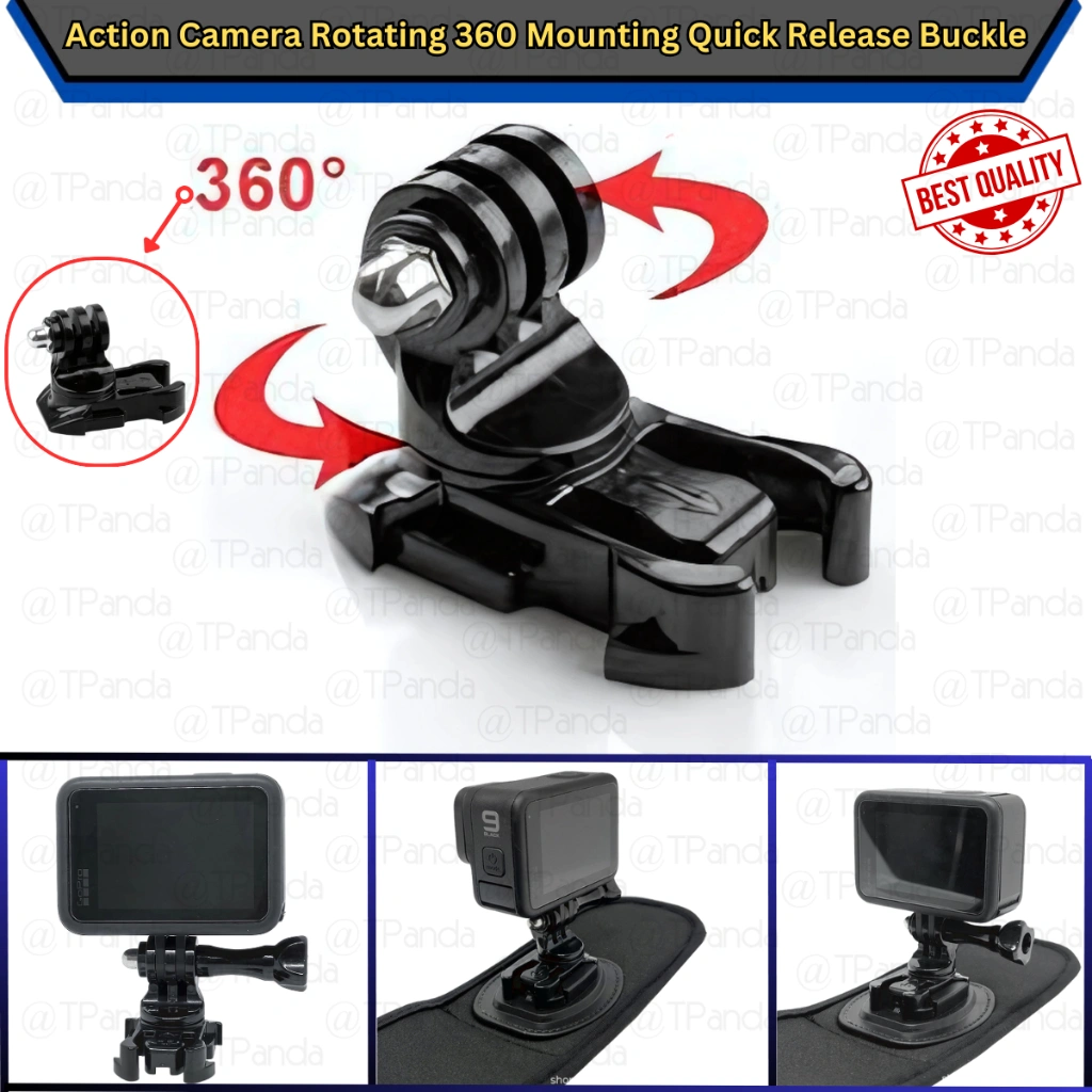 360 Rotating Buckle Mounting Action Camera Quick Release Base Dudukan 360 Derajat Flat Kamera Aksi GoPro DJI Osmo Insta360