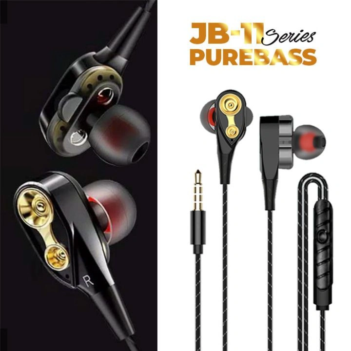 Handsfree Headset JB-11 Double Sound Headset Universal SPORTS JB11 Earphone Purebass
