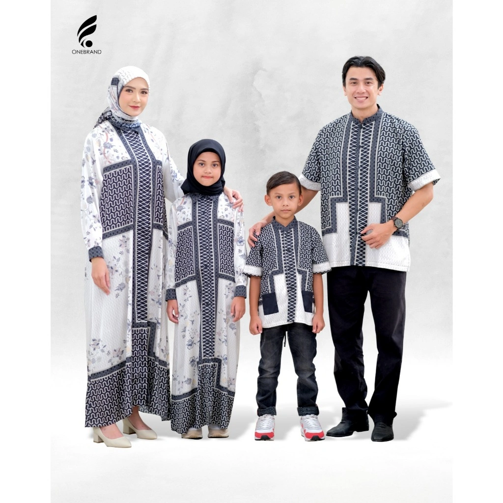 ONEBRAND Hijab Sarimbit Keluarga Lebaran Couple Ayah Ibu Anak | Dress & Kemeja | Loca , Laras , Kimy