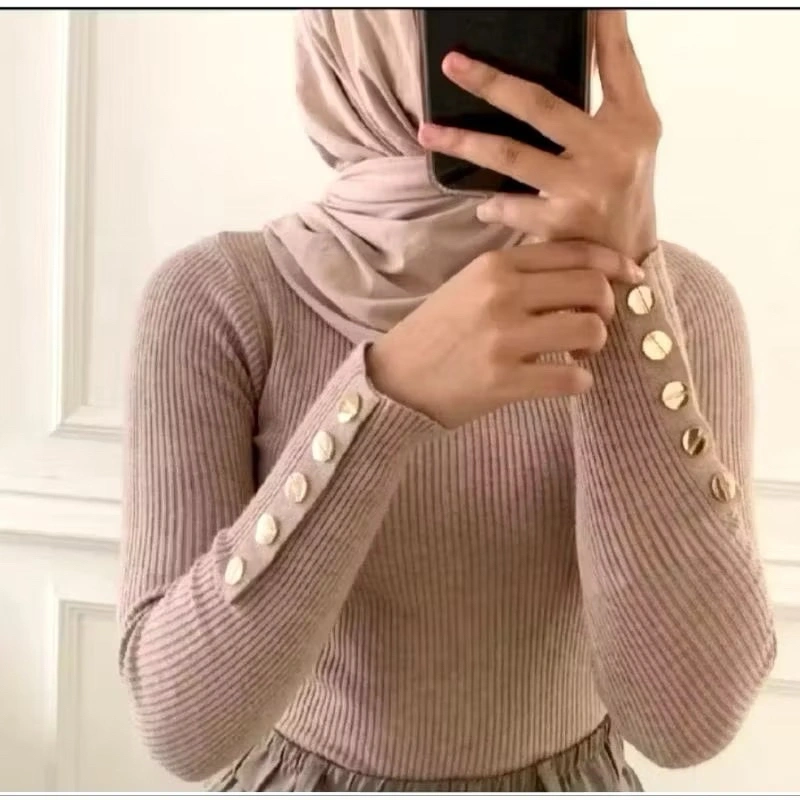 INARA BLOUSE | INARA MANSET KANCING | INARA INNER KOREAN STYLE | INARA BLOUSE KNITTED TANGAN KANCING