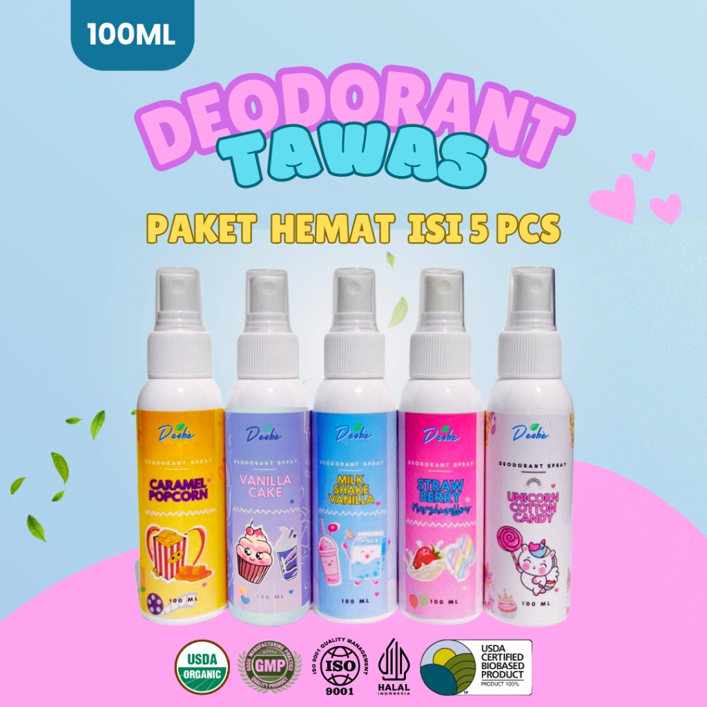 5pcs Deodorant Tawas Spray 100ML Penghilang Bau Badan Alami