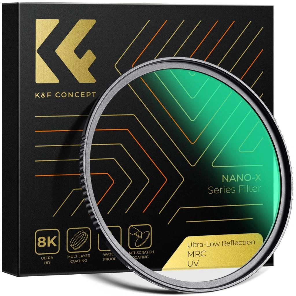 K&F Concept UV Filter 0.1% Ultra-low Reflection with 28 Multi-Layer Coatings Nano-Xcel Series
