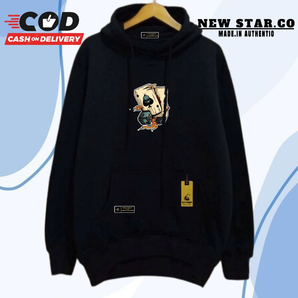 Sweater pria distro terbaru Sablon CARD Jacket hoodie cowok bahan tebal distro bandung Hoodie oversize korean style tebal Suiter pria distro