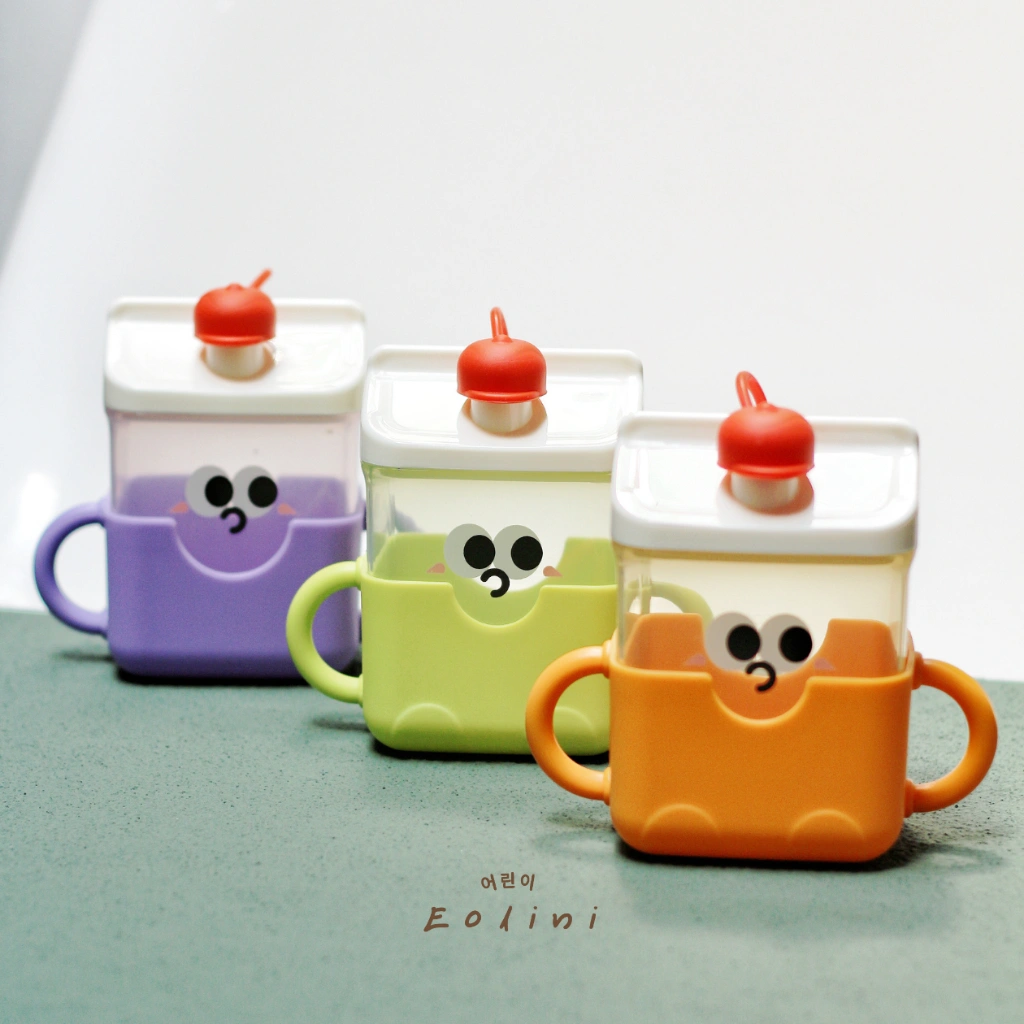 [ Eolini ] Plastic Sippy Cup Glass Baby Toodler Bottle Milk / Sippy Cup Gelas Anak Model Botol Susu