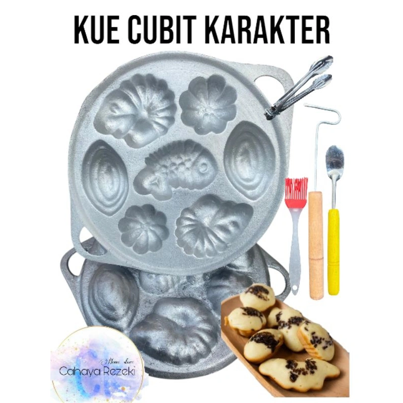 Cetakan Kue Cubit Karakter Mix Anti Lengket Lubang 7 Bahan Alumunium Cor