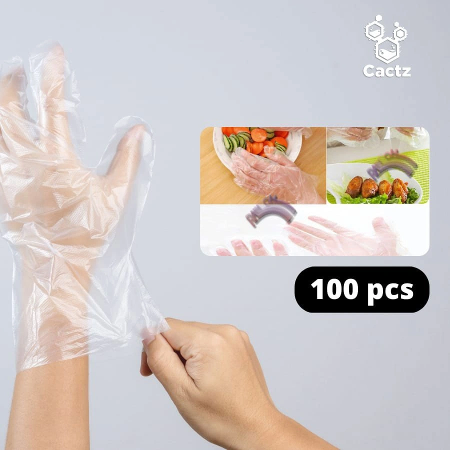 Sarung tangan plastik isi 100pcs multifungsi sarung tangan transparan dapur rumah sakit restaurant sarung tangan medis murah