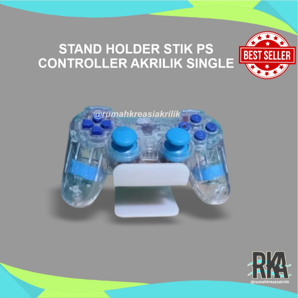 STAND HOLDER AKRILIK STIK PS CONTROLLER GAMEPAD JOYSTICK TEBAL 3MM DUDUKAN STIK PS ACRYLIC