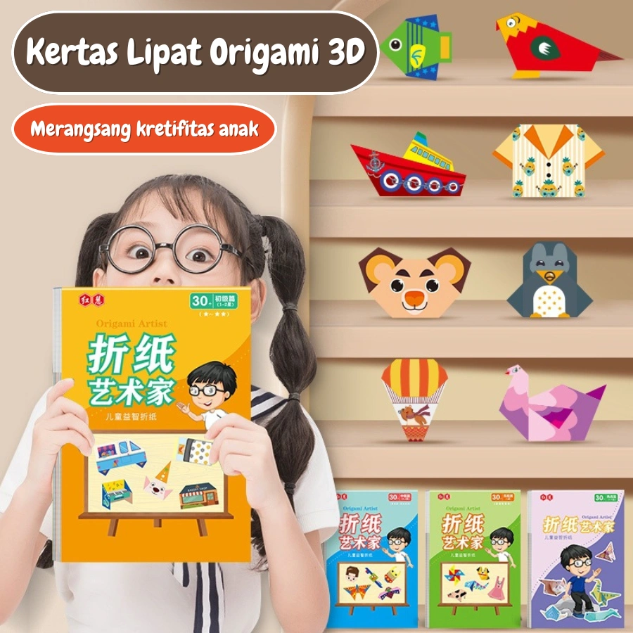 Buku Origami 3D Craft Lipat Bentuk Papercraft Buku Kerajinan Tangan Mainan Edukasi DIY Anak OR0001
