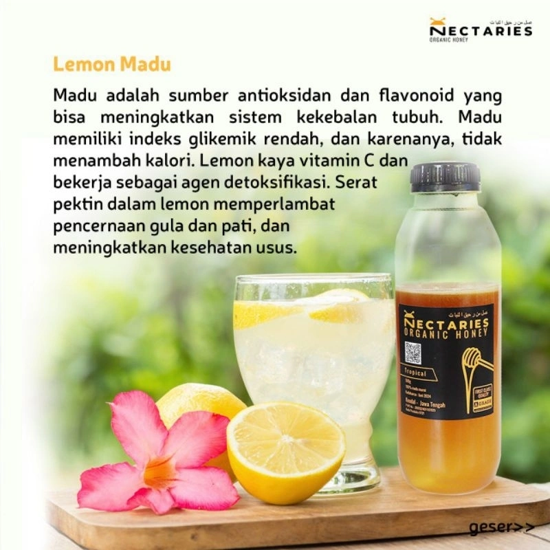 [GRADE AA+] NECTARIES 500 g Madu Full Nektar Madu Mentah Madu Premium Madu Bersanad Murni Raw Honey
