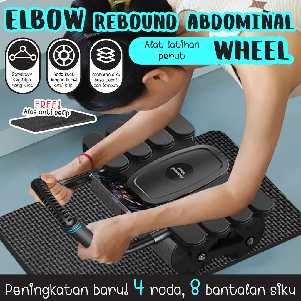 HTD Sport Elbow Rebound Abdominal Wheel Multifungsi
