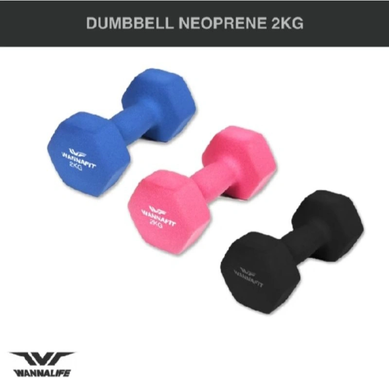 Dumbell Dumbbell Barbel Neoprene Vinyl Wannafit 2kg