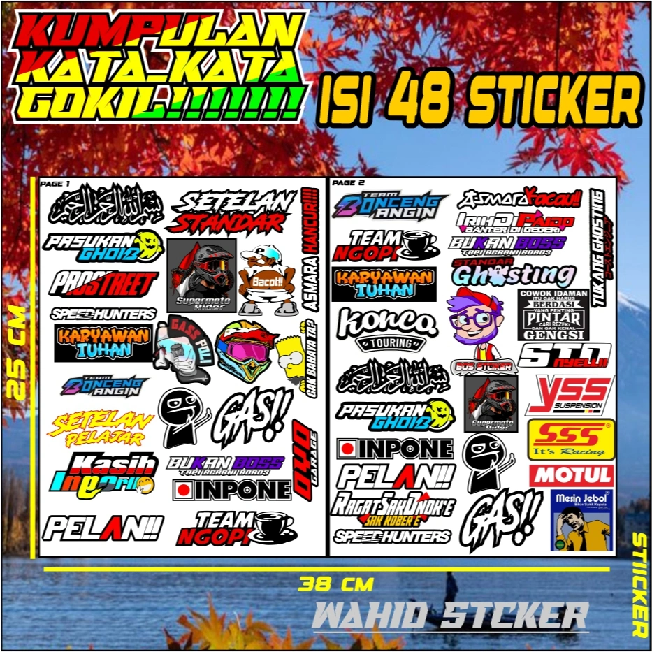Stiker motor keren setiker sticker striping helm sponsor racing balap Kata-kata gokil Set Pack Terbaru Viral Isi 48 stiker pcs murah keren  emblem Motor random  Stiker logo  helm  tumblr murah pack Premium sudah dilaminasi vinly