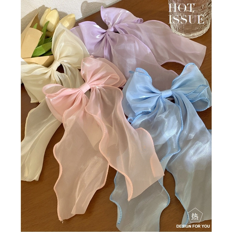 [CUCI GUDANG] JEPIT RAMBUT PITA RIBBON  BOW MESH PANJANG LONG JEPITAN AKSESORIS LEMBUT SILK FAIRY FEMINIM DREAMY KLIP HAIR CLIP HAIRCLIP