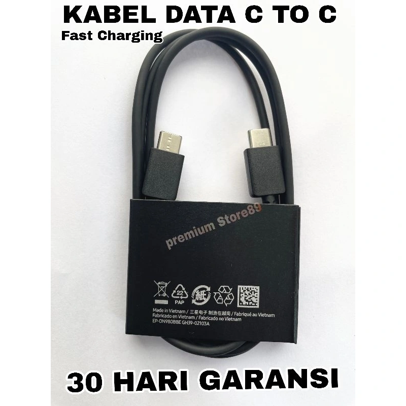 Kabeldata Samsung 25w / 45w S24 Note Z Fold  C to C Super Fast Original New Garansi 30h