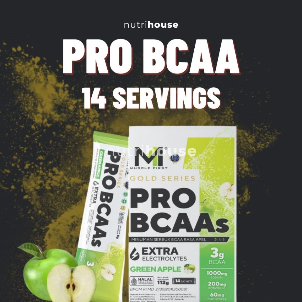 M1 Pro BCAA 14 Sachets - Muscle First Electrolytes Hidrasi Untuk Lari Sepeda Endurance